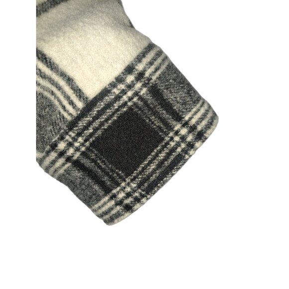 Express Womens Wool Blend Plaid Jacket Shacket Black/White L Button Front - Picture 7 of 8